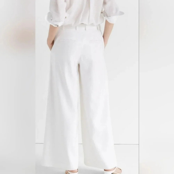 🥝HOST PICK🥝 Club Monaco Off White Wide Leg Trousers Pants Linen Blend Size M - Picture 10 of 14